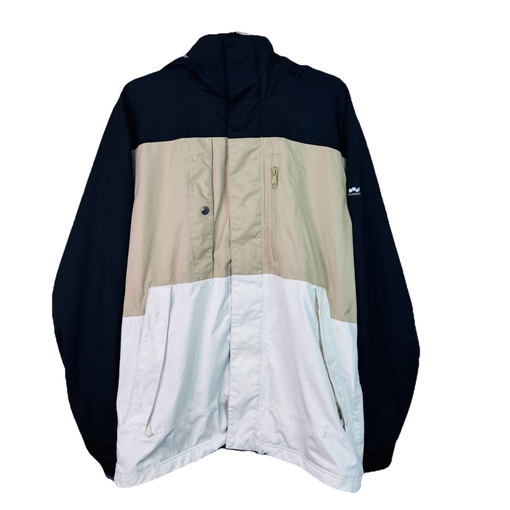 Foursquare Snowboard Men's L Winter Lined Jacket Shell System Black Beige Lined